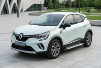 Renault Captur 2019- рр. Бокові пороги Vision New Grey (2 шт., Алюміній) фото 1