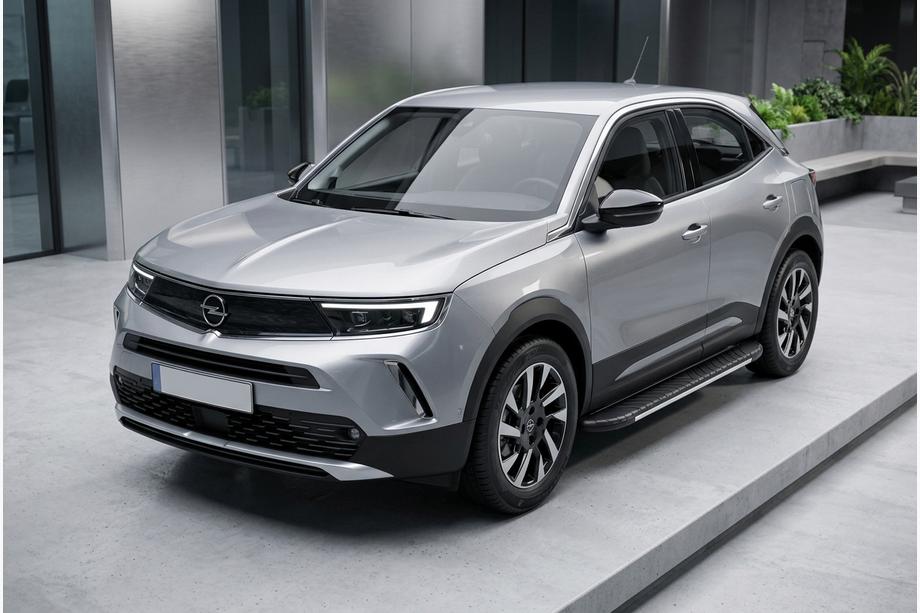 Opel Mokka 2021- рр. Бокові пороги Bosphorus Grey (2 шт., Алюміній) Image