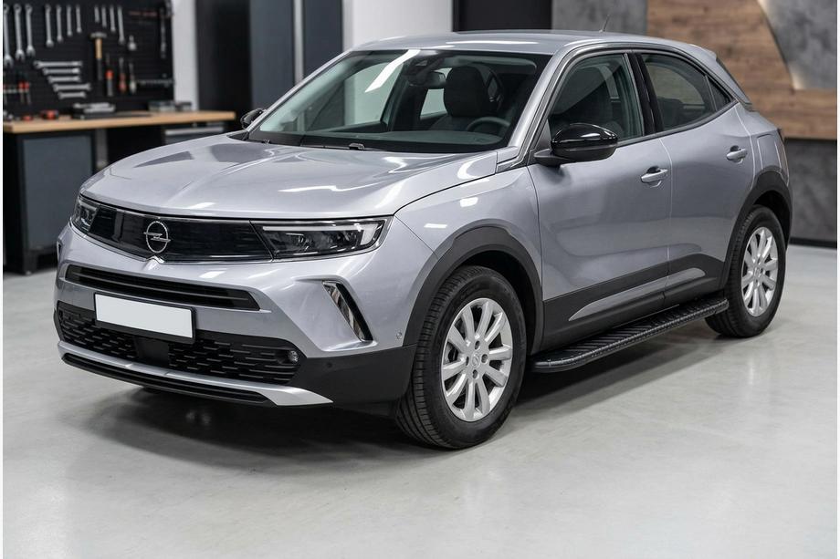 Opel Mokka 2021- рр. Бокові пороги Bosphorus Black (2 шт., Алюміній) Image