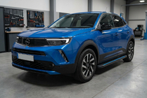 Opel Mokka 2021- рр. Бокові пороги Maya Blue (2 шт., Алюміній) фото 1