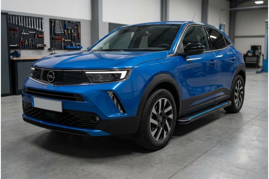 Opel Mokka 2021- рр. Бокові пороги Maya Blue (2 шт., Алюміній) Image