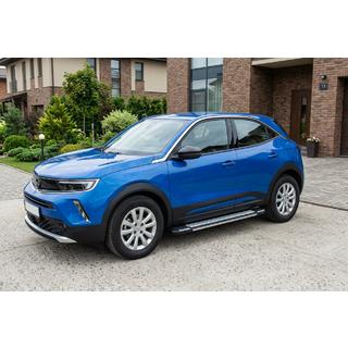 Бокові пороги Rainbow (2 шт., Алюміній) Opel Mokka 2021- рр. фото 1