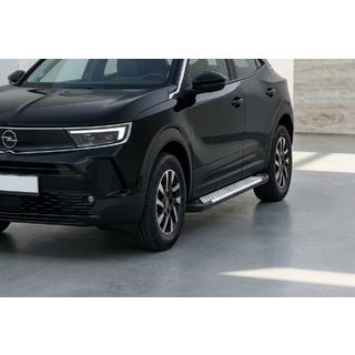Бокові пороги Allmond Grey (2 шт., Алюміній) Opel Mokka 2021- рр. фото 1