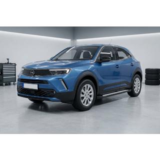 Бокові пороги Vision New Black (2 шт., Алюміній) Opel Mokka 2021- рр. фото 1