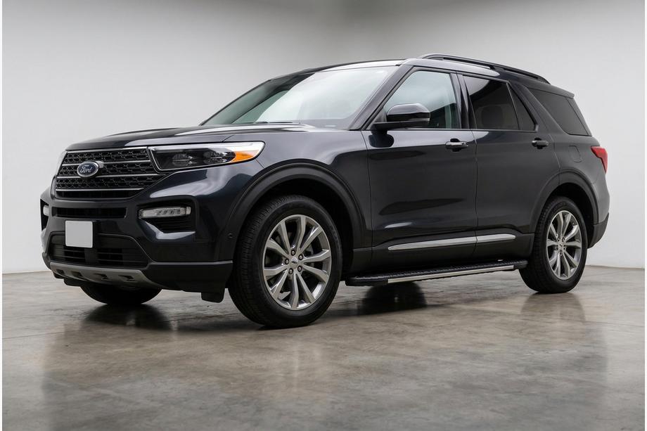 Ford Explorer 2019- рр. Бокові пороги Bosphorus Grey (2 шт., Алюміній) Image