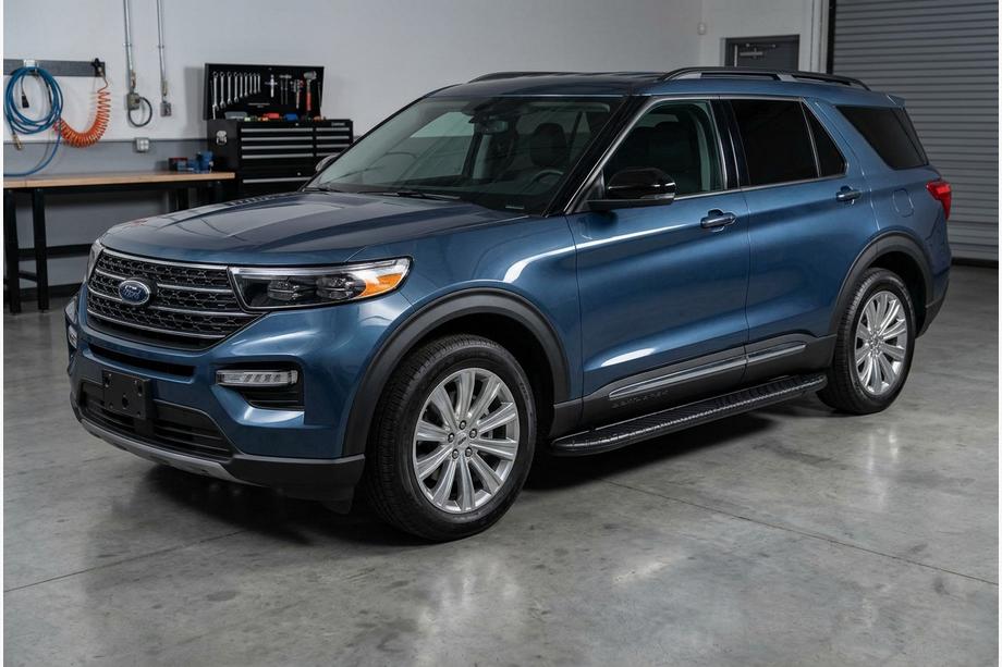 Ford Explorer 2019- рр. Бокові пороги Bosphorus Black (2 шт., Алюміній) Фото 1