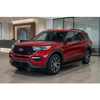 Бокові пороги Maya Red (2 шт., Алюміній) Ford Explorer 2019- рр. фото 1