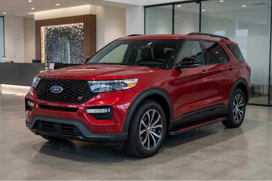 Ford Explorer 2019- рр. Бокові пороги Maya Red (2 шт., Алюміній) Фото 1