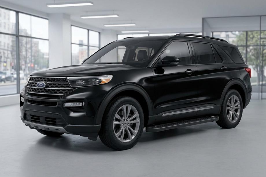 Ford Explorer 2019- рр. Бокові пороги Allmond Black (2 шт., Алюміній) Фото 1