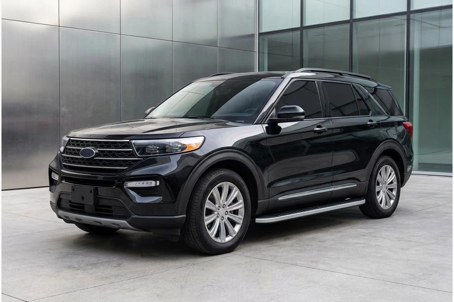 Ford Explorer 2019- рр. Бокові пороги Tayga Grey (2 шт., Алюміній) Фото 1