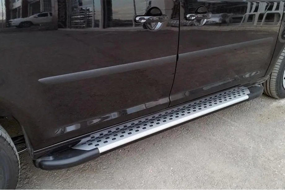 Volkswagen Caddy 2020- рр. Бокові пороги Allmond Grey (2 шт., Алюміній) Максі база