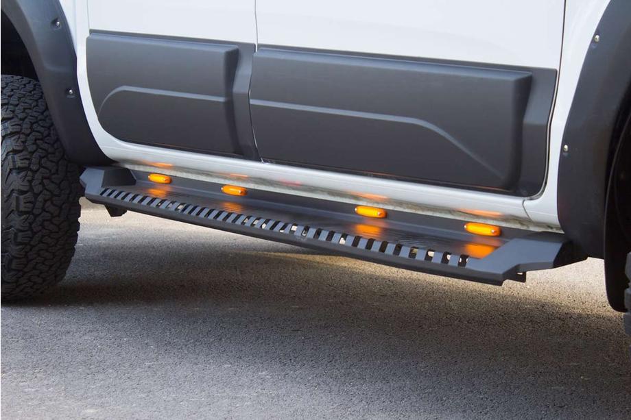 Toyota Hilux 2015- рр. Бокові пороги Dakar V1 з LED (2 шт, метал) Image