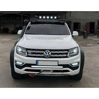 Козирок лобового скла під багажник DAKAR (LED) SsangYong Musso ІІ 2018- рр. фото 1