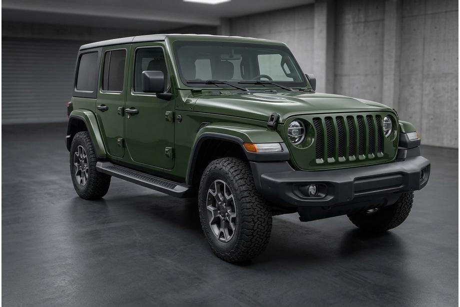 Jeep Wrangler 2018- рр. Бокові пороги Allmond Black (2 шт., Алюміній) Фото 1