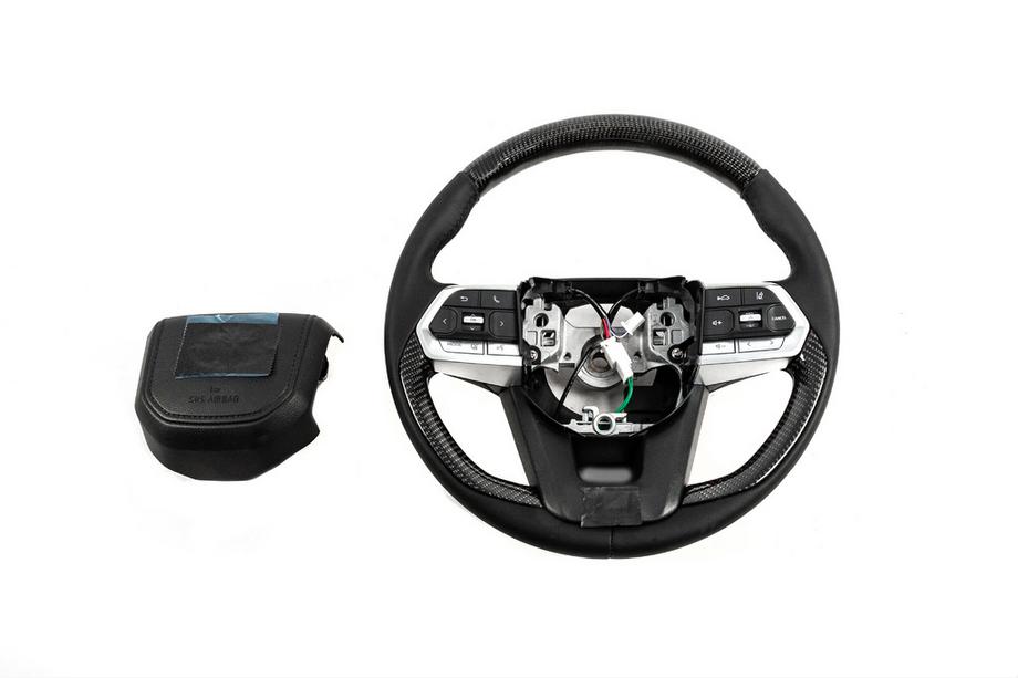 Toyota Land Cruiser 200 2007-2021 рр. Кермо з подушкою безпеки 2025-дизайн (Натуральний карбон) Фото 4