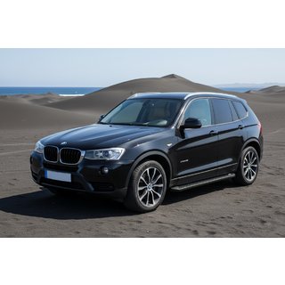 Бокові пороги Allmond Black (2 шт., Алюміній) BMW X3 F25 2011-2018 рр. фото 1