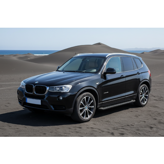 Бокові пороги Allmond Black (2 шт., Алюміній) BMW X3 F25 2011-2018 рр. фото 1