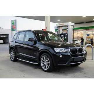 Бокові пороги Maydos V1 (2 шт., Алюміній) BMW X3 F25 2011-2018 рр. фото 1