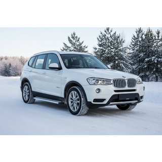 Бокові пороги Maya V2 (2 шт., Алюміній) BMW X3 F25 2011-2018 рр. фото 1