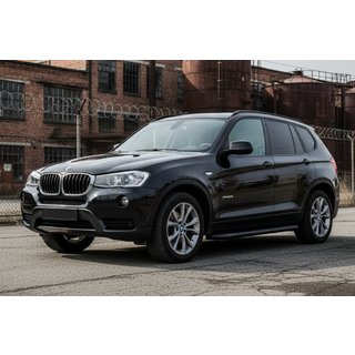 Бокові пороги Bosphore Black (2 шт., Алюміній) BMW X3 F25 2011-2018 рр. фото 1