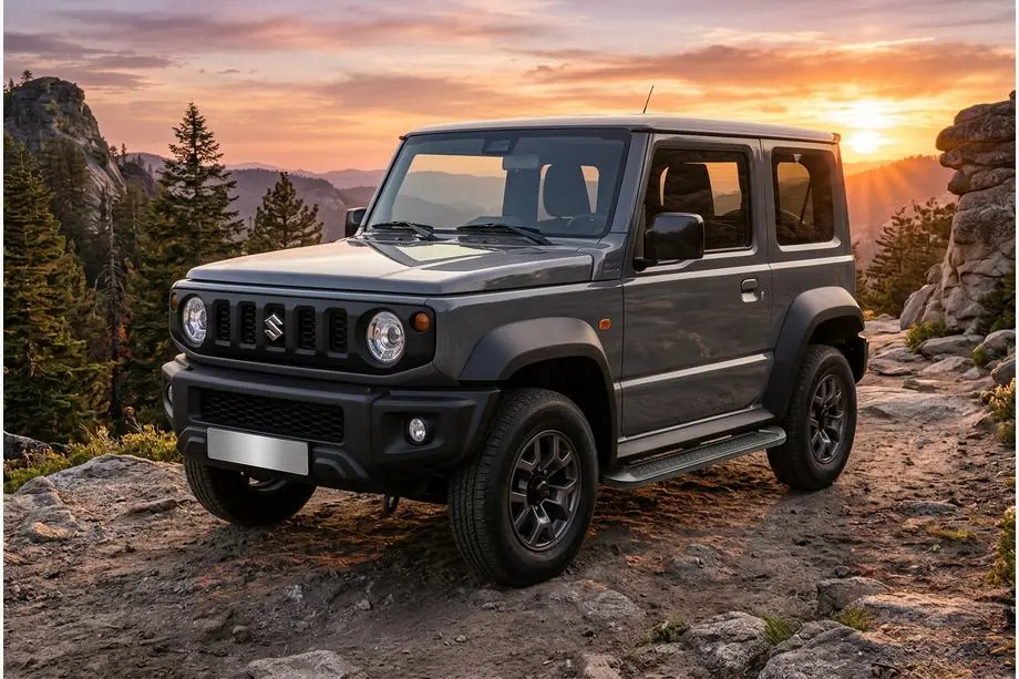 Suzuki Jimny 2018- рр. Бокові пороги Allmond Black (2 шт., Алюміній) Фото 1