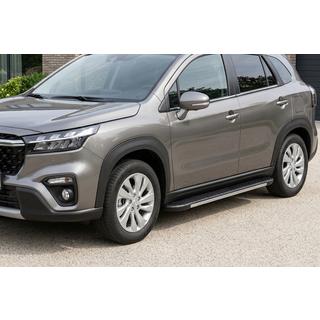 Бокові пороги Bosphore Grey (2 шт., Алюміній) Suzuki SX4 S-Cross 2021- рр. фото 1