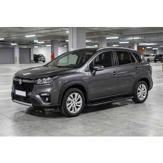 Бокові пороги Bosphore Black (2 шт., Алюміній) Suzuki SX4 S-Cross 2021- рр. фото 1