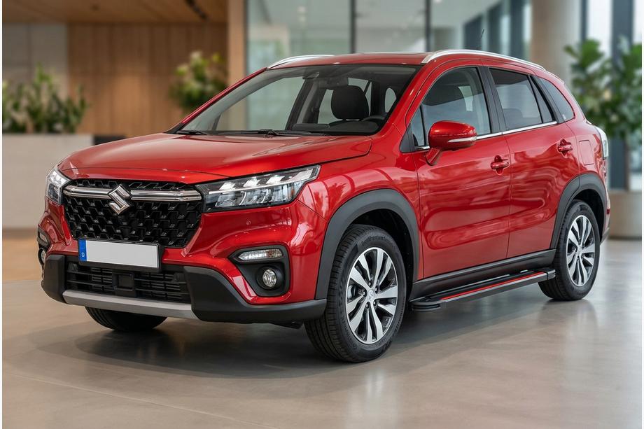 Suzuki SX4 S-Cross 2021- рр. Бокові пороги Maya Red (2 шт., Алюміній) Фото 1