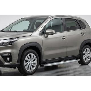 Бокові пороги Mevsim Grey (2 шт., Алюміній) Suzuki SX4 S-Cross 2021- рр. фото 1
