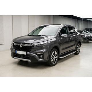 Бокові пороги Tayga Grey (2 шт., Алюміній) Suzuki SX4 S-Cross 2021- рр. фото 1