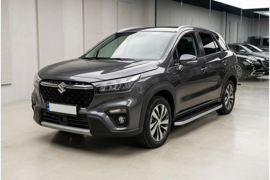 Suzuki SX4 S-Cross 2021- рр. Бокові пороги Tayga Grey (2 шт., Алюміній) Фото 1
