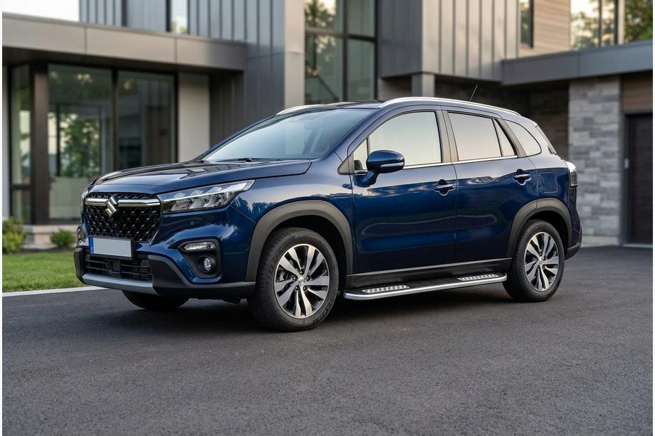 Suzuki SX4 S-Cross 2021- рр. Бокові пороги Tayga V2 (2 шт., Алюміній) Фото 1