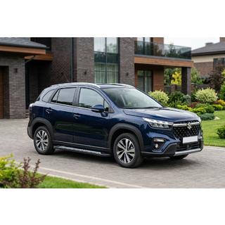 Бокові пороги Vision New Black (2 шт., Алюміній) Suzuki SX4 S-Cross 2021- рр. фото 1