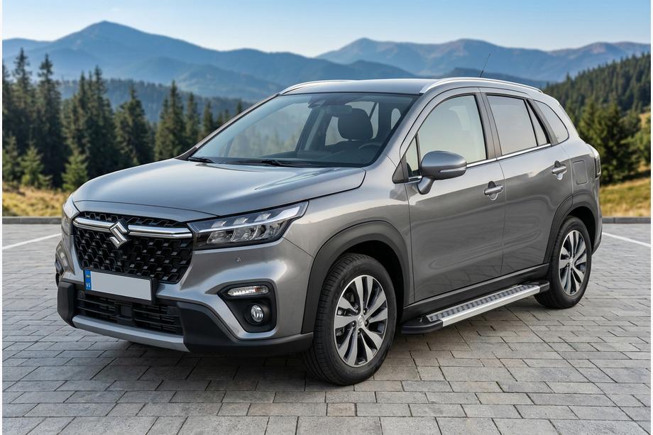 Suzuki SX4 S-Cross 2021- рр. Бокові пороги Vision New Grey (2 шт., Алюміній) Фото 1