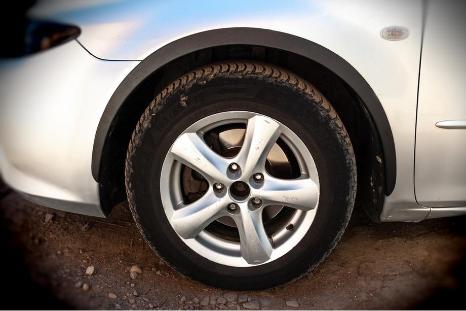 Mazda 6 2003-2008 рр. Накладки на арки (SD-SW) (4 шт, чорні, ABS-пластик) Image