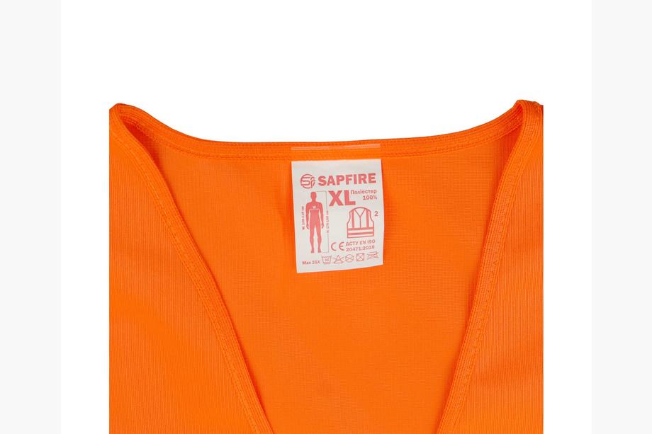 Жилет сигнальний XL оранжевий SH-028 SAPFIRE Фото 5