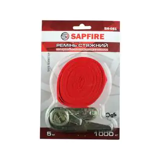 Ремінь стяжний кільцевий з храповим механізмом 1т 5м SAPFIRE фото 3