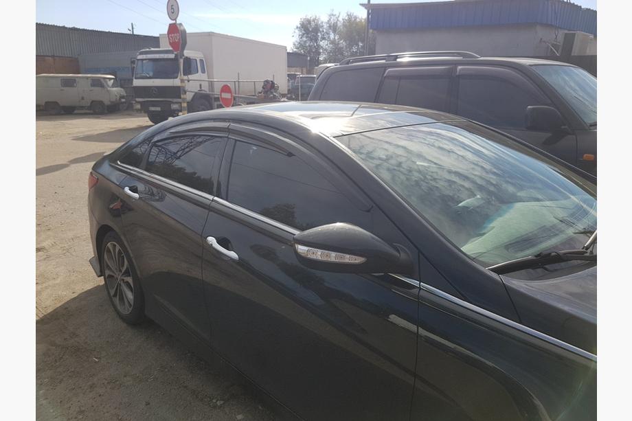 Hyundai Sonata YF 2010-2014 рр. Вітровики (4 шт., Sunplex Sport) Фото 4