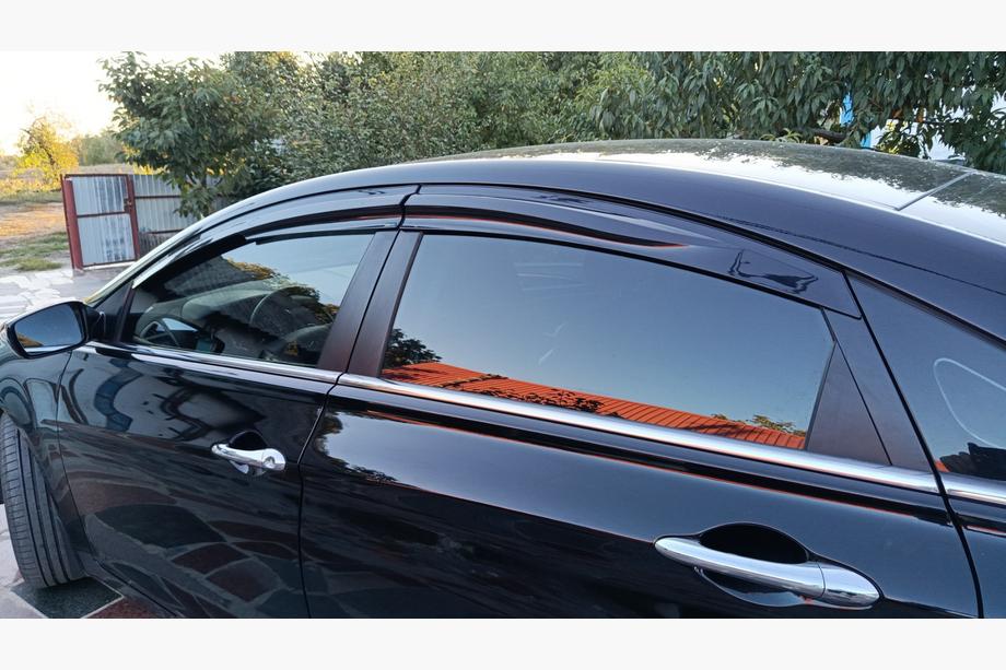 Hyundai Sonata YF 2010-2014 рр. Вітровики (4 шт., Sunplex Sport) Фото 8