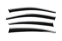 Fiat Tipo 2016- рр. Вітровики з хромованим молдингом (4 шт., Sunplex Chrome) фото 6