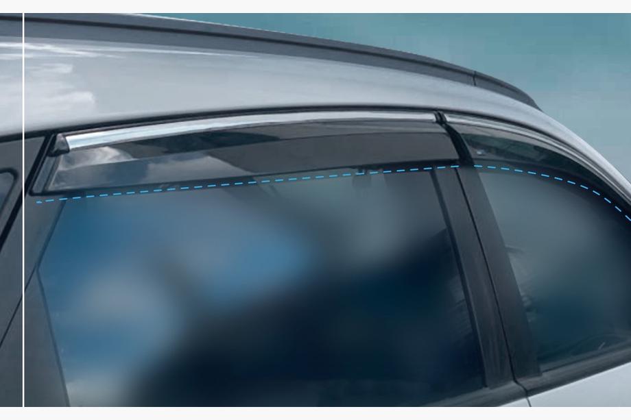 Hyundai IX-35 2010-2015 рр. Вітровики з хромованим молдингом (4 шт., Sunplex Chrome) Фото 2