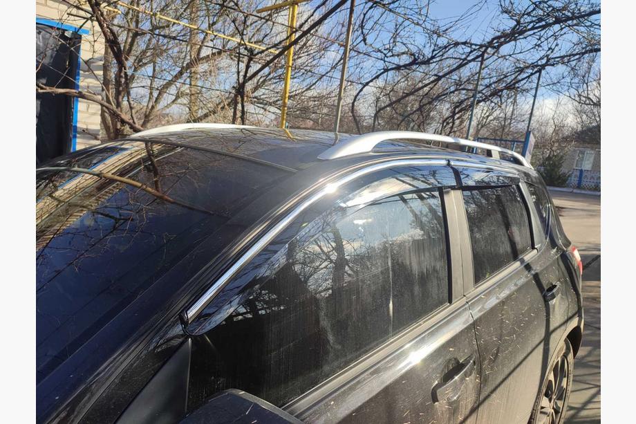 Nissan Qashqai 2007-2010 рр. Вітровики з хромованим молдингом (4 шт., Sunplex Chrome) Фото 5