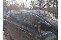 Nissan Qashqai 2010-2014 рр. Вітровики з хромованим молдингом (4 шт., Sunplex Chrome) фото 6