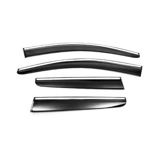 Вітровики з хромованим молдингом (4 шт., Sunplex Chrome) Peugeot 3008 2016-2023 рр. фото 3