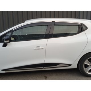 Вітровики з хромованим молдингом (4 шт., Sunplex Chrome) Renault Clio V 2019- рр. фото 2