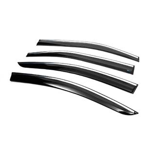 Вітровики з хромованим молдингом (4 шт., Sunplex Chrome) фото 2