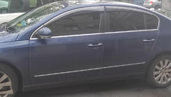 Volkswagen Passat B6 2006-2012 рр. Вітровики з хромованим молдингом (4 шт., Sunplex Chrome) фото 4