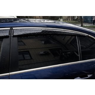 Вітровики з хромованим молдингом (4 шт., Sunplex Chrome) Volkswagen Passat B6 2006-2012 рр. фото 2