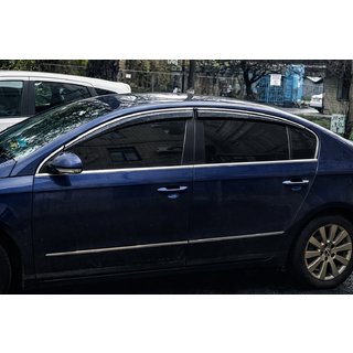 Вітровики з хромованим молдингом (4 шт., Sunplex Chrome) Volkswagen Passat B6 2006-2012 рр. фото 3