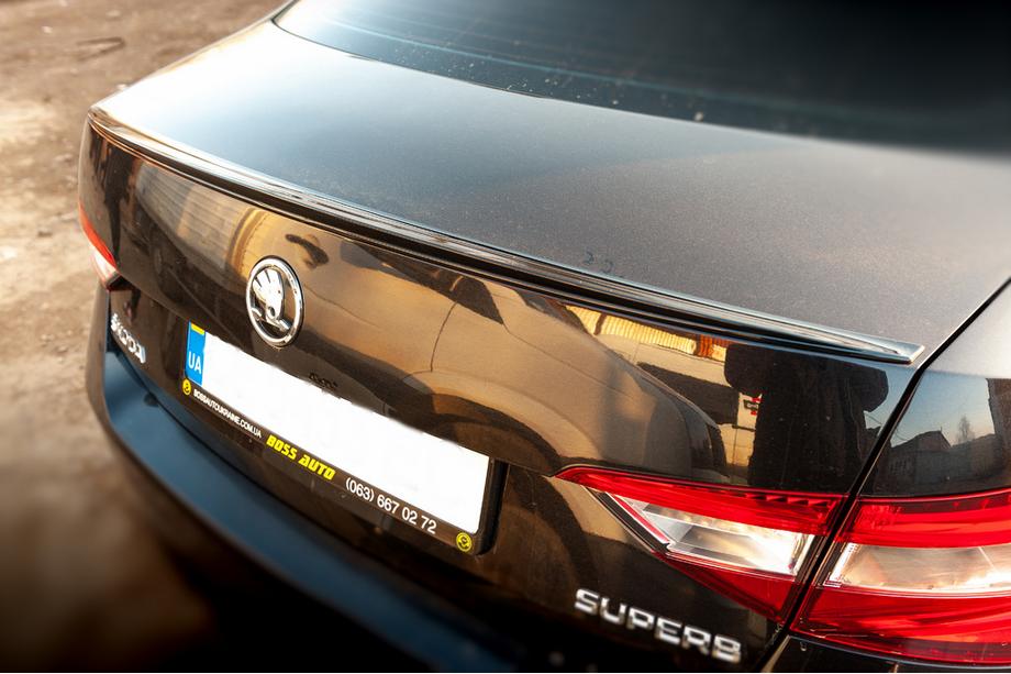 Skoda Superb 2015-2024 рр. Спойлер LIP (Sunplex, чорний) (119,2см* 7,3см) Image